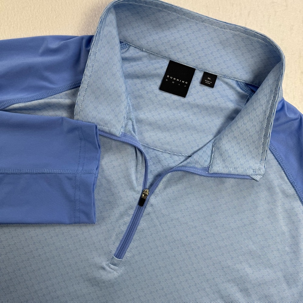Dunning‎ Golf Men’s XL Light Blue Geometric  Quarter‑Zip Pullover